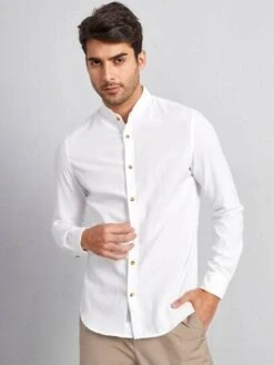 Manfinity Mode Men Cotton Solid Button Up Shirt -Man Style Shop 162764853066ba1e5efe0e256d9bcced5cf3cf9125 thumbnail 405x552