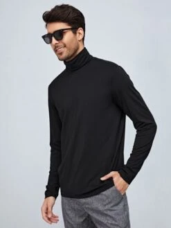SHEIN Men High Neck Long Sleeve Tee -Man Style Shop 1630993125cc76f5c1a4fbc4429949941f947d3397 thumbnail 405x552