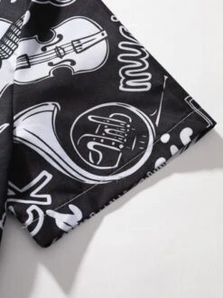 Manfinity EMRG Men 1pc Random Musical Instrument & Letter Graphic Button Up Shirt -Man Style Shop 16412640451e23c71afcb8686c702a4b376598ec9a thumbnail 405x552