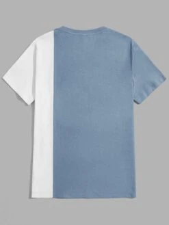 Manfinity Homme Men Cotton Letter Graphic Colorblock Tee