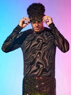 Manfinity Fever City Men Marble Print Mesh Tee