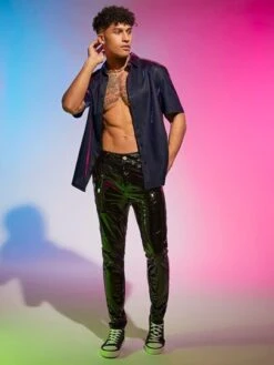 Manfinity Fever City Men Single Breasted Placket Hologram Shirt -Man Style Shop 1671848750ac7b0d3b53fc293d11e88add03e34491 thumbnail 405x552