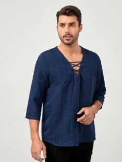 Manfinity Homme Men Solid V Neck Shirt -Man Style Shop 167331376124d5342b16669135a9338eb8bfbab129 thumbnail 405x552