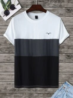 Manfinity Homme Men Bird Print Colorblock Tee -Man Style Shop 16762531654b04cae7051e201804157882aa43b781 thumbnail 405x552