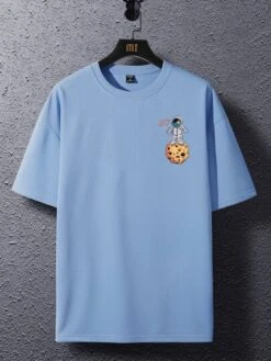 Manfinity EMRG Men Cartoon & Slogan Graphic Drop Shoulder Tee