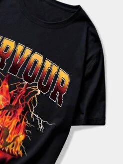 ROMWE Guys Letter Fire Graphic Tee -Man Style Shop 167842378731726f06f8e912f103dead0ae4dd8238 thumbnail 405x552