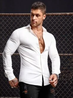 Manfinity Homme Men Cotton Solid Button Front Shirt -Man Style Shop 167887476639911113d77f1fe3b8fd75667e2c84d4 thumbnail 405x552