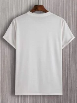 Manfinity Homme Men Mountain & Slogan Graphic Tee Without Necklace