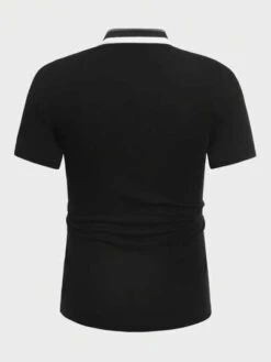 Manfinity Homme Men Horse Print Striped Trim Polo Shirt