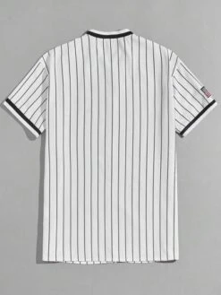 Manfinity Sporsity Men Striped Letter Graphic Shirt