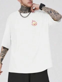 ROMWE Street Life Guys Slogan Graphic Drop Shoulder Tee