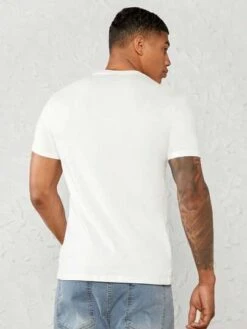 Manfinity Basics Men 100% Cotton Solid V Neck Tee