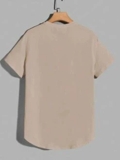 Manfinity Homme Men Letter Graphic Curved Hem Tee