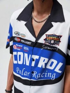 ROMWE Street Life Guys Letter Graphic Colorblock Shirt -Man Style Shop 168197313109125e16daf435b142608ac974432d3f thumbnail 405x552