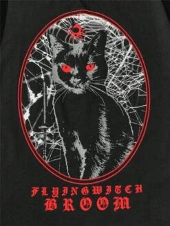 Goth Guys Cotton Cat & Letter Graphic Tee -Man Style Shop 16830956011b176920d51503c69bf5f017b9ebe169 thumbnail 405x552