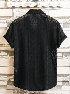 Manfinity RSRT Men Solid Button Up Lace Shirt