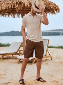 Manfinity Homme Men Solid Ribbed Knit Polo Shirt -Man Style Shop 1684121028a58fb28345c6475b406739b5df8677f6 thumbnail 405x552