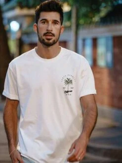 Men Coconut Tree & Letter Graphic Tee