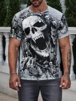 Manfinity LEGND Men Skull Print Tee -Man Style Shop 16856688680454b771f1a5267cfbcaf73983d946a0 thumbnail 405x552