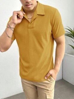Manfinity Basics Men Cotton Solid Ribbed Knit Polo Shirt -Man Style Shop 16856867192981ee5cfec0ce6fc2cbd193c9ea3d9f thumbnail 405x552