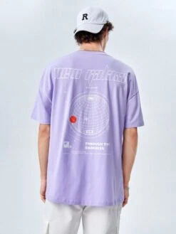 Manfinity Unisex 1pc Cotton Slogan Graphic Drop Shoulder Tee