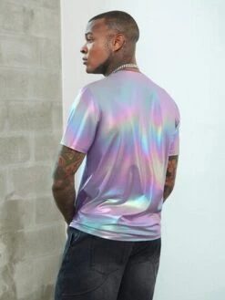 Manfinity AFTRDRK Men Holographic Round Neck Tee