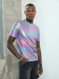 Manfinity AFTRDRK Men Holographic Round Neck Tee -Man Style Shop 16861094108a039a801fb2cf4c01115235b28a23df thumbnail 405x552