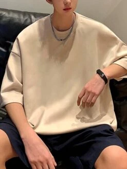 Manfinity Hypemode Men Solid Drop Shoulder Tee -Man Style Shop 16861879698b7f90c2733db8f68b434a50953f36b9 thumbnail 405x552