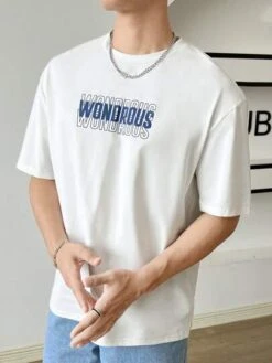 Manfinity Hypemode Men Letter Graphic Tee -Man Style Shop 16869147200abfc6a6aba562b8c93a5f5316a8b6a4 thumbnail 405x552