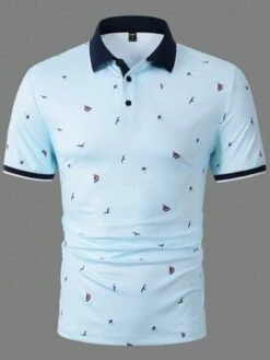 Manfinity RSRT Men Seagull & Coconut Tree Graphic Contrast Trim Polo Shirt -Man Style Shop 16871398714161855ad2ed32a2ad5f47b8fd16e8d8 thumbnail 405x552