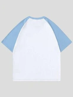 ROMWE Street Life Guys Letter Graphic Raglan Sleeve Tee