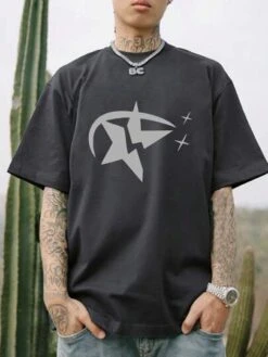 Men Star Print Drop Shoulder Tee -Man Style Shop 168749734242c13eeb1db80e1185fb3a44f3ceeb8b thumbnail 405x552