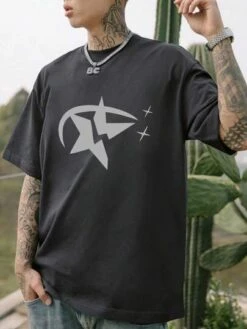 Men Star Print Drop Shoulder Tee -Man Style Shop 1687497344c00c8757dd5100dbdc958addc3a65a41 thumbnail 405x552