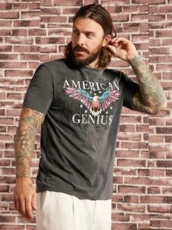 SHEIN Manfinity Homme Men Eagle & Letter Graphic Tee -Man Style Shop 168808646961fe4ebbd5db4e3ce419a86aa3dd7b70 thumbnail 405x552