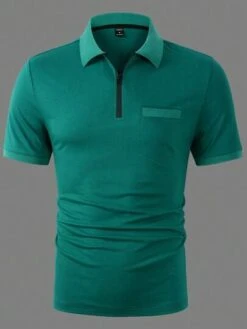 Manfinity Mode Men Quarter Zip Polo Shirt -Man Style Shop 168812690638be61fd5f0e916ebdda11430a019a08 thumbnail 405x552