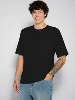 SHEIN Manfinity Basics Men Solid Round Neck Tee -Man Style Shop 16889670860ebe27d073db4f04ac503dec3ee67e7e thumbnail 405x552