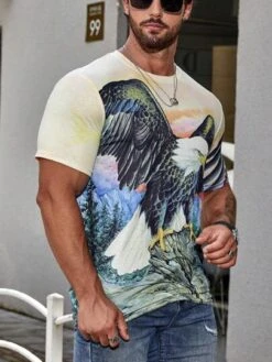 SHEIN Manfinity Fever City Men Eagle Print Tee -Man Style Shop 16893841520d12513a9afe99aa61498c98af8f2505 thumbnail 405x552