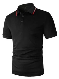 Manfinity Mode Men Contrast Trim Polo Shirt -Man Style Shop 16894116534a75d5eda8ffb9688ed9afdbf70e43a4 thumbnail 405x552