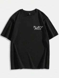 ROMWE Street Life Guys Figure & Slogan Graphic Tee