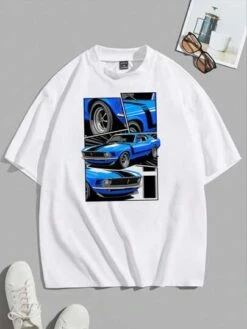 Men Car Print Drop Shoulder Tee -Man Style Shop 1689653485b046302e0b83a024b32c14d5307c5cb1 thumbnail 405x552