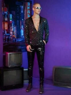 SHEIN Manfinity Fever City Men Sequin Detail Sheer Top -Man Style Shop 16904260384bea9e245a666aa173a2d98e14686590 thumbnail 405x552