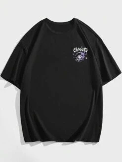 Goth Guys Eye Skull & Letter Graphic Tee