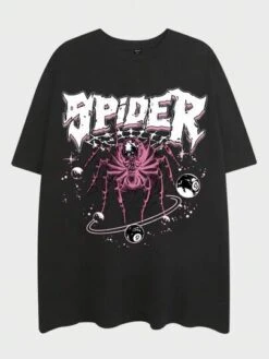 ROMWE Street Life Guys Letter & Spider Print Tee -Man Style Shop 1691553684a2625e6c8deb5910fa1c5e1b1f57be85 thumbnail 405x552