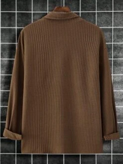 Manfinity Homme Men Solid Pocket Patched Button Up Shirt