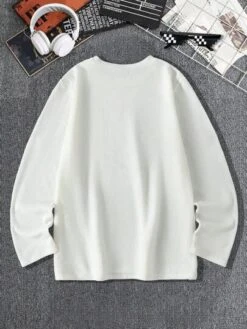 Men Letter Patched Detail Tee