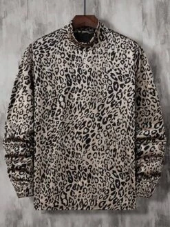 Men Leopard Print Mock Neck Tee -Man Style Shop 1691843822605d8c2227ca3958aac5a696b08151dd thumbnail 405x552