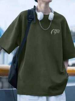 Men Dinosaur & Letter Graphic Drop Shoulder Tee -Man Style Shop 16918934995d35c6090d46480ac3f79d38984866c4 thumbnail 405x552