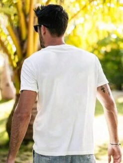 Men Slogan & Palm Tree Print Tee