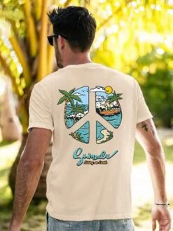 Men Letter & Palm Tree Print Tee