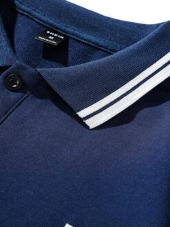 Manfinity Sporsity Men Letter Graphic Striped Trim Polo Shirt -Man Style Shop 1691913461da2ce2bdf2b23a28b117e419edfd264d thumbnail 405x552